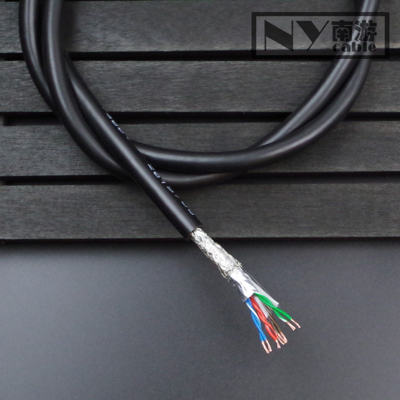 拖链网线耐弯曲五类信号传输双屏蔽电缆