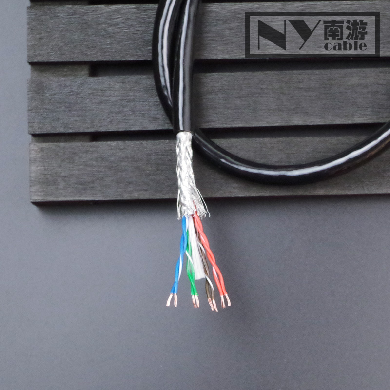 拖链网线耐弯曲五类信号传输双屏蔽电缆